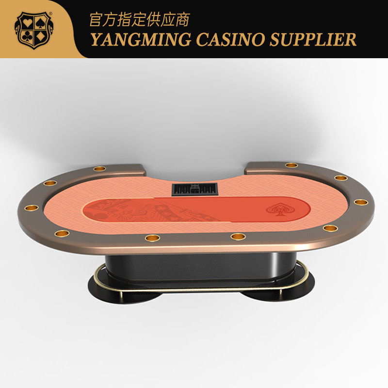 Kualitas Custom Oval Metal Treadle Casino Hotel Texas Hold'em Meja Permainan Poker pabrik