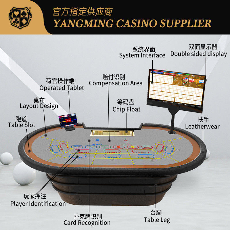 Ποιότητα Νέο σχεδιασμένο Smart RFID Chip Sensor Τραπέζι πόκερ Καζίνο Διασκέδαση Τραπέζι πόκερ εργοστάσιο
