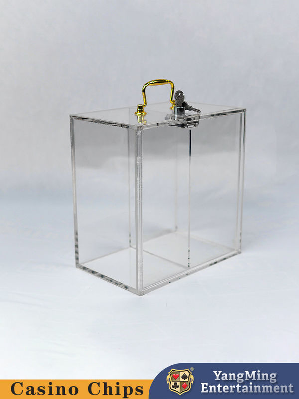 Quality Acrylic Two Compartment Locking Chip Case Poker Table Game Table Top Chip Case factory
