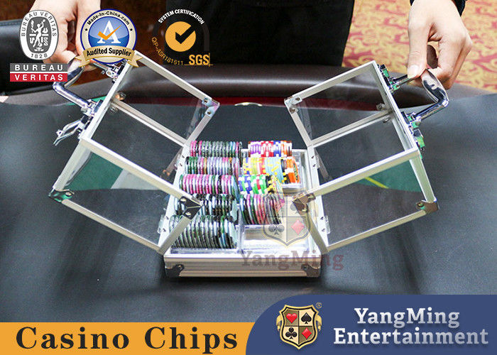 Quality Acrylic Poker Chip Case 600pcs Casino Chips Carrier Can Set With 6 Trays factory