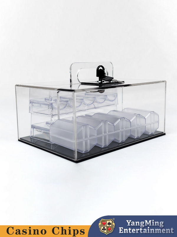 الجودة مصنع أكريليك 400 ياردة قضيب رقاقة مع قفل لعبة بوكر طاولة طاولة أعلى قضيب رقاقة مصنع