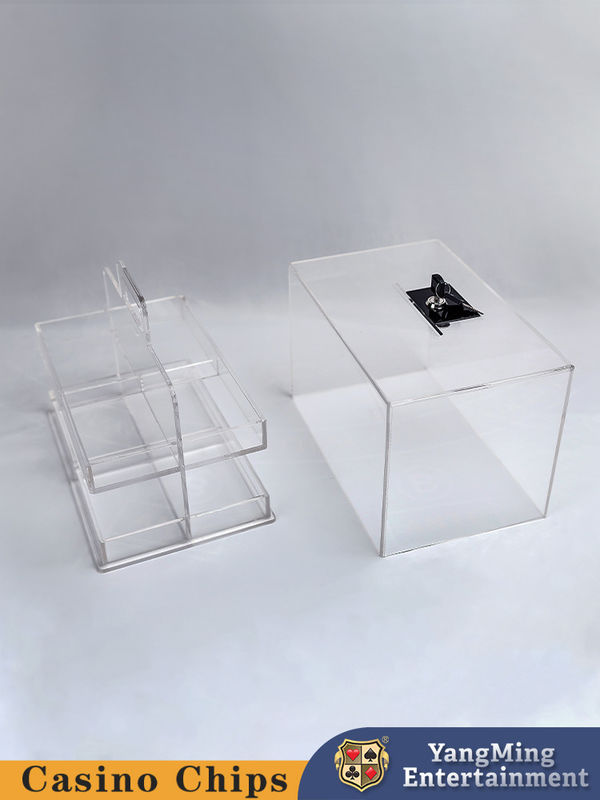 Qualité Casse à puce de poker épaissie en acrylique transparente Casse à puce carrée avec table de poker verrouillée usine