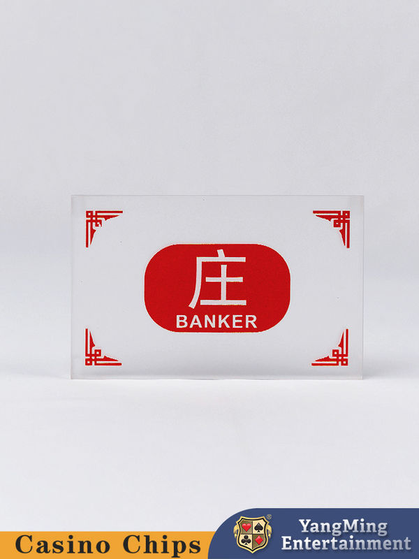 Qualidade Acrílico congelado botão do marcador do banqueiro chinês e inglês do jogo de mesa de póquer botão do marcador de mesa superior fábrica