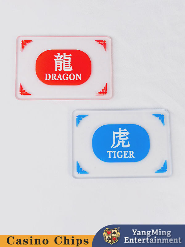 Kalite Baccarat Çift Taraflı Basılı Kristal Plastik İşaret Düğmesi Poker Masa Oyunu Masa Üstü İşaret Düğmesi fabrika