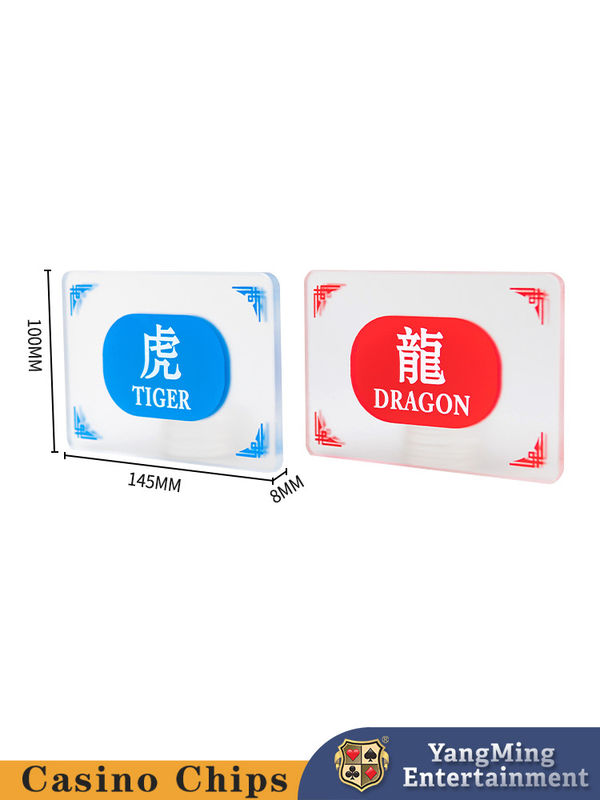 Kalite Baccarat Çift Taraflı Basılı Kristal Plastik İşaret Düğmesi Poker Masa Oyunu Masa Üstü İşaret Düğmesi fabrika