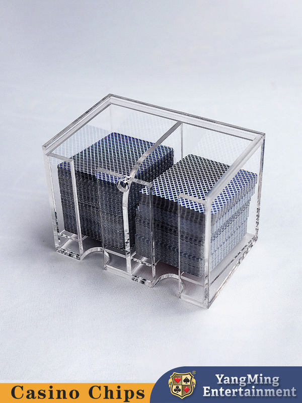 Qualität Fabrik angepasste kristalldicken Acryl 8 Deck Abwurf Halter Baccarat Casual Spiel Tisch Abwurf Halter Fabrik