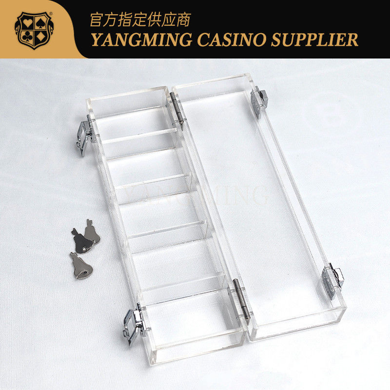 Calidad Venta al por mayor personalizada Acrílico transparente bandeja de bloqueo de chip Baccarat Casino juego de póquer Mesa de arriba bandeja de chip fábrica