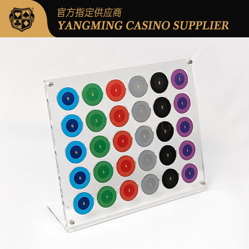 Qualität Großhandel angepasste 30 Stück Acryl Transparent Chip Display Stand für Casino Roulette Tischspiel Fabrik