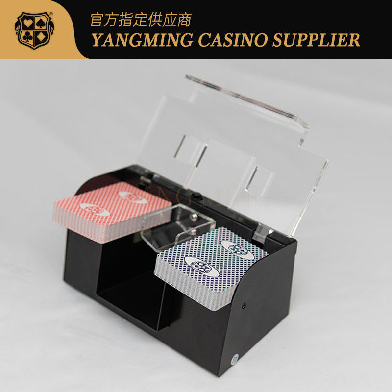 Kualitas Casino Customized Metal Iron Poker Intelligent Automatic Shuffler Dukungan 2 Deck of Card Synchronized High-Speed Cleaning pabrik