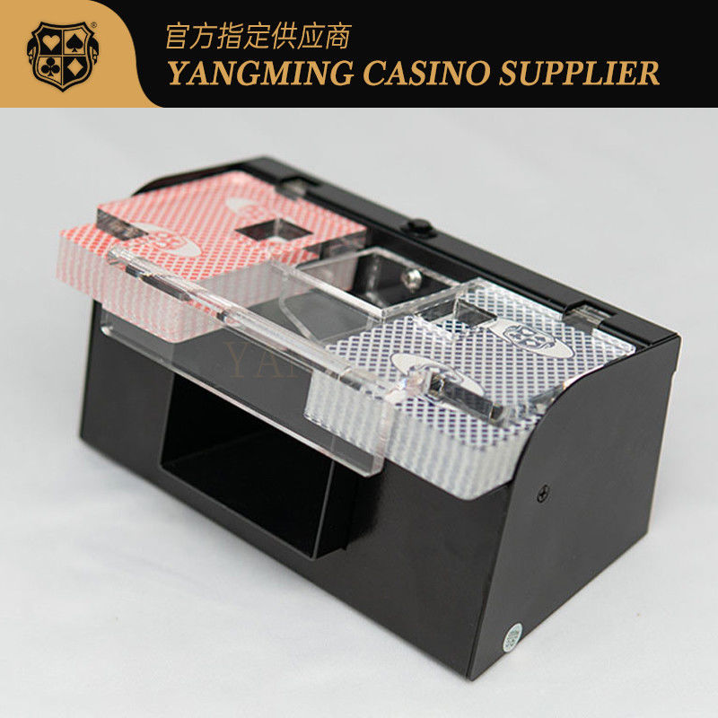 Kualitas Casino Customized Metal Iron Poker Intelligent Automatic Shuffler Dukungan 2 Deck of Card Synchronized High-Speed Cleaning pabrik