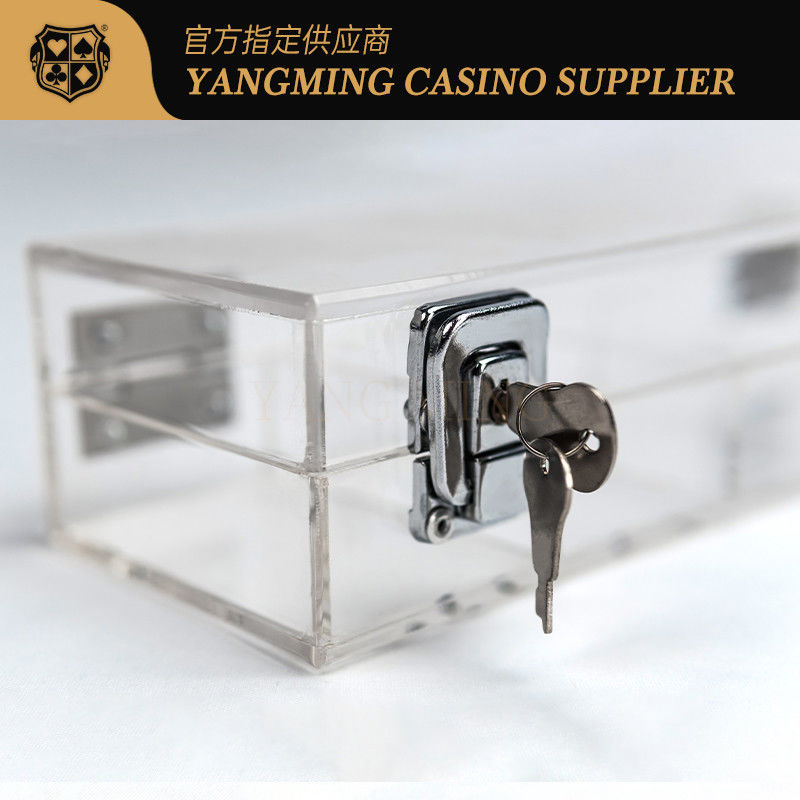Quality Locking Casino Poker Chip Box 100 Yard 50mm Gaming Chip Tray with Security Key factory