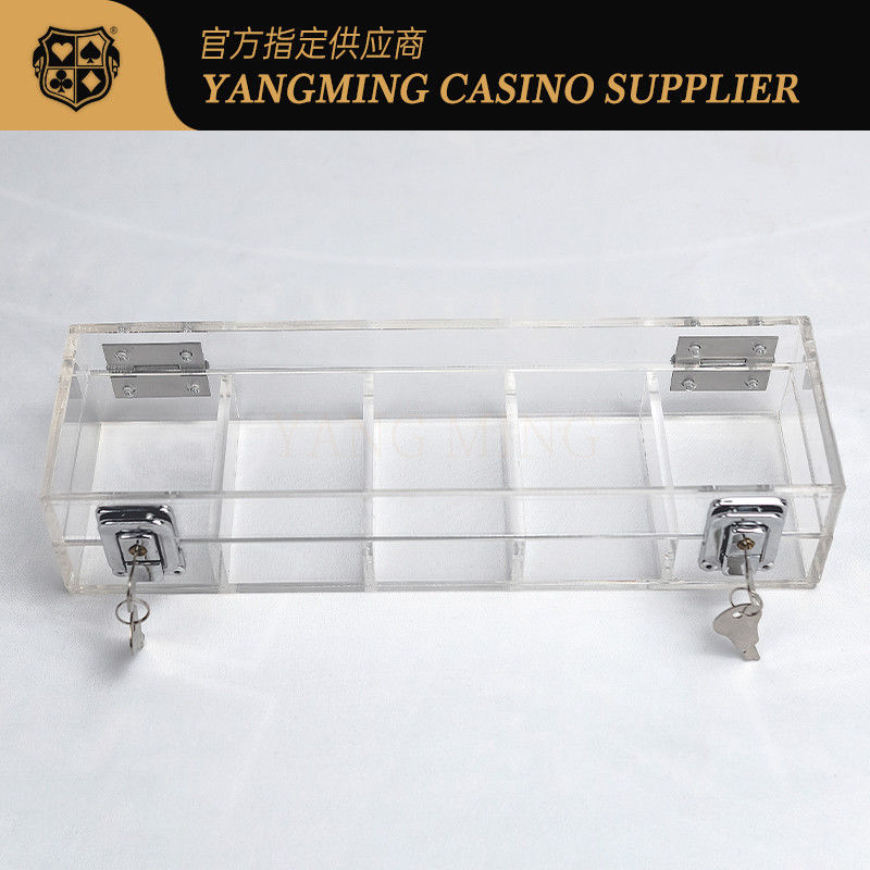Quality Locking Casino Poker Chip Box 100 Yard 50mm Gaming Chip Tray with Security Key factory