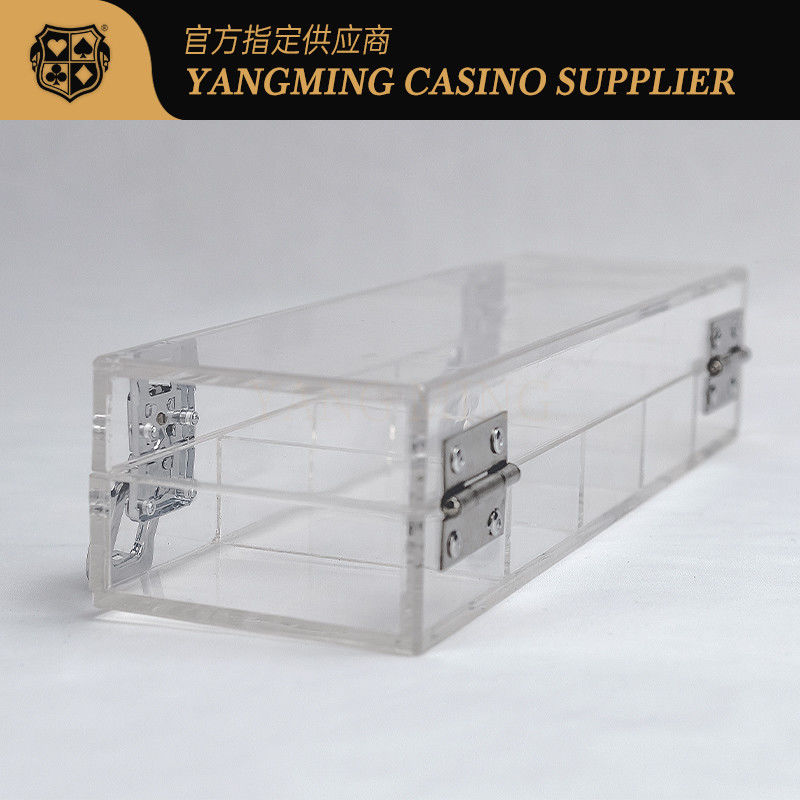 Quality Locking Casino Poker Chip Box 100 Yard 50mm Gaming Chip Tray with Security Key factory