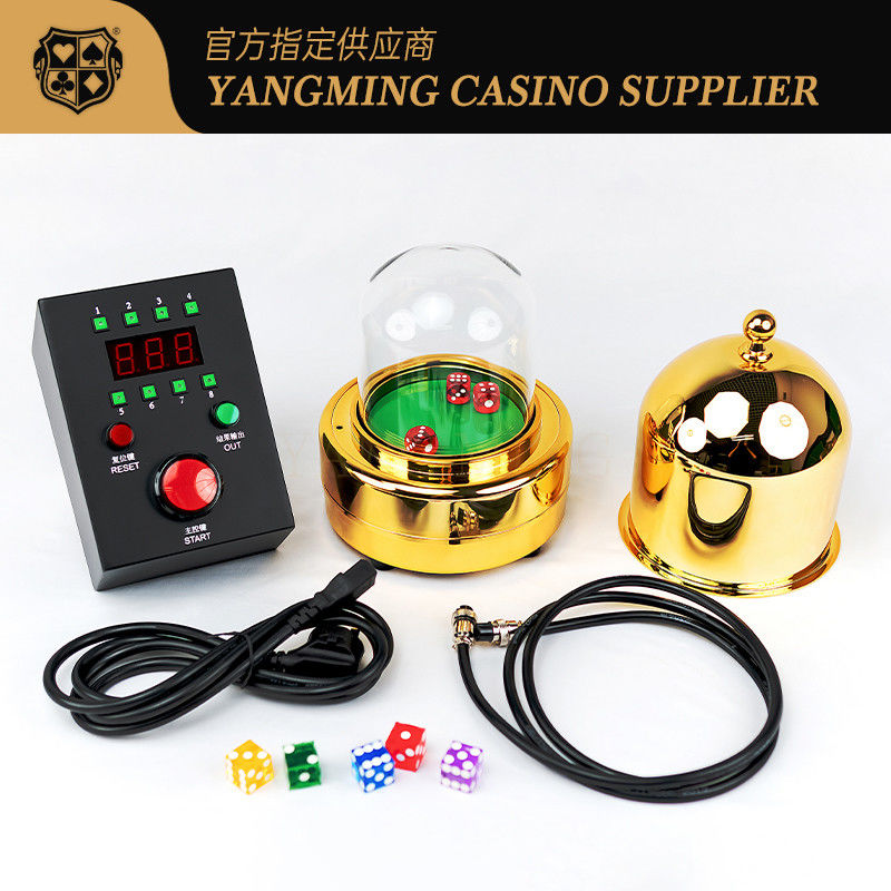 गुणवत्ता डीलक्स गोल्ड इलेक्ट्रिक पोकर पासा कप सेट पोकर टेबल गेम टेबल टॉप पासा कप सेट कारखाना