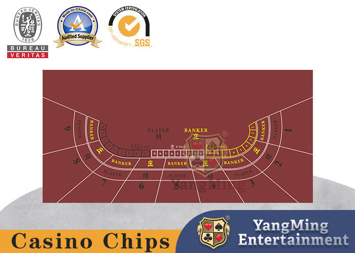 Qualité La disposition de jeu de carte imperméable de tisonnier de 9 de baccara nappes de Texas Red Printing Pattern Professional a certifié usine