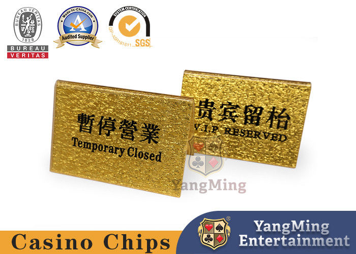 Quality Environmentally Friendly High-through Gold Screen Number Card Acrylic Custom VIP Clubhouse Reserved Chinese And English Number Plate factory