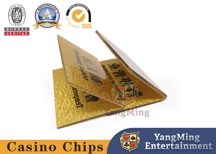 Quality Environmentally Friendly High-through Gold Screen Number Card Acrylic Custom VIP Clubhouse Reserved Chinese And English Number Plate factory