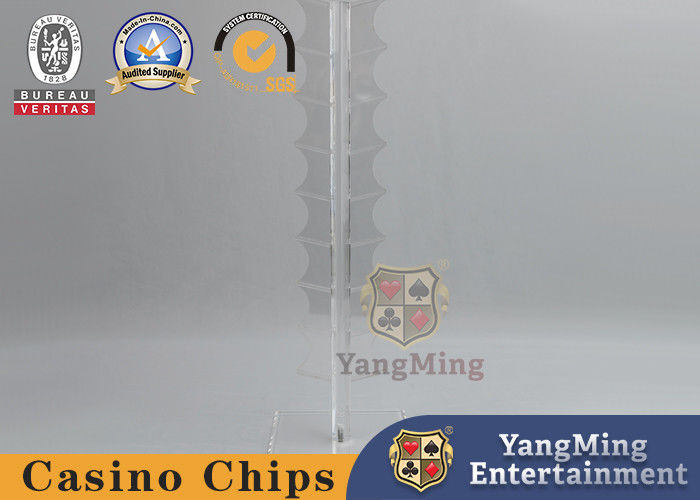 کیفیت 20pcs 40MM شکل گرد حامل تراشه های پوکر بخش افقی کاملا شفاف صفحه نمایش میز کازینو رولت کارخانه