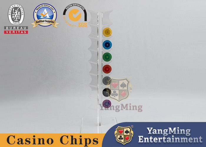 Jakość 20 sztuk 40 mm okrągły kształt pokerowych żetonów posiadacz Sekcja pozioma w pełni przejrzysty ruletka kasyno wyświetlacz stołu fabryka