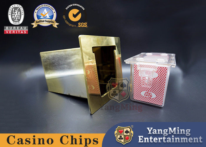 Качество Титановый Желтый Нержавеющая сталь 8 колодцы Коробка карт Игровой стол Аксессуары фабрика