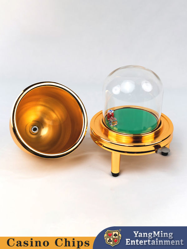 الجودة كازينو حجم لعبة الطاولة كأس النرد الذهبية المعدن الزجاج غطاء التصميم يدويا مصنع
