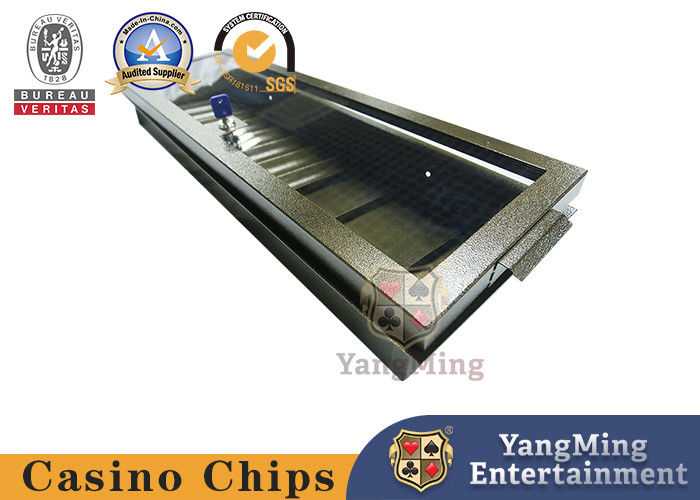 الجودة نادي خاص في تكساس علبة رقائق معدنية مخصصة ذات طبقة واحدة برونزية ملونة قفل واحد حديد غطاء شفاف رقائق الصناعة مصنع