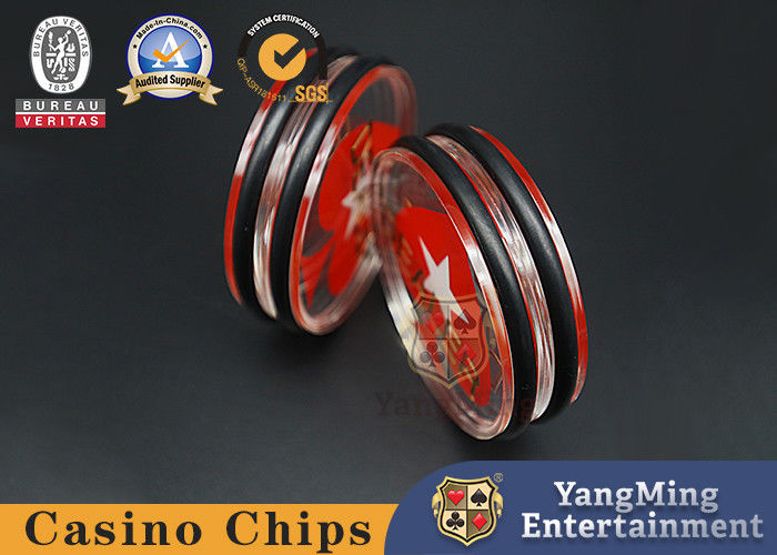Calidad Nuevo de marca personalizado alto transparente acrílico rojo de talla de corazón distribuidor botón de código de la tarjeta de Texas Hold'em juego profesional de posicionamiento de la tarjeta punto fábrica