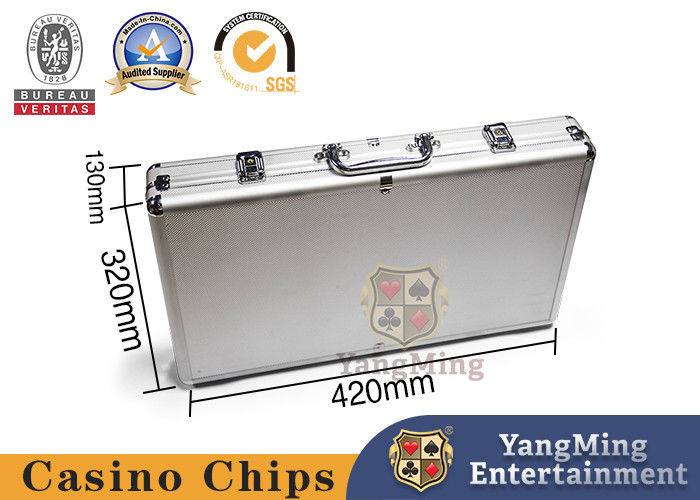 Calidad Portador de microprocesadores portátil modificado para requisitos particulares de Gamblign de la seguridad de la aleación de aluminio de la caja del chipset de la arcilla del póker del casino 600pcs fábrica