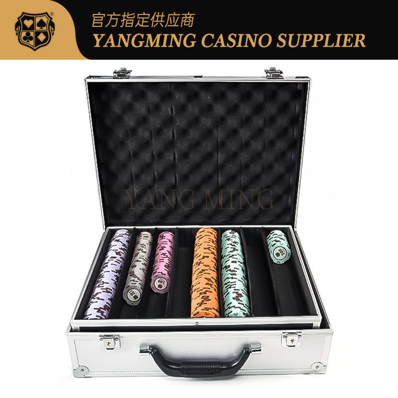 Qualità Cassa a chip in alluminio con maniglia per tavolo da poker di casinò può fissare le fiches rotonde e quadrate fabbrica