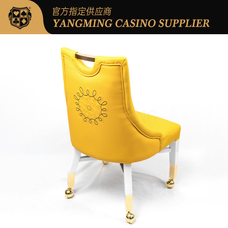 Jakość Nowy design Macau Casino Komfort Skóra Drewniany Krzesło do pokera Gracze Krzesło do kasyna z kółkami fabryka