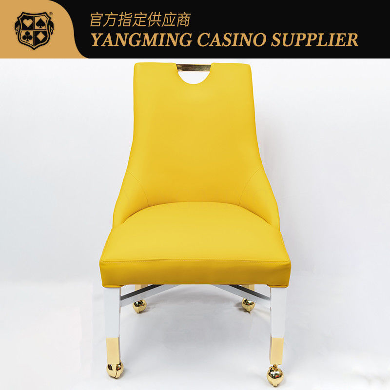 Jakość Nowy design Macau Casino Komfort Skóra Drewniany Krzesło do pokera Gracze Krzesło do kasyna z kółkami fabryka
