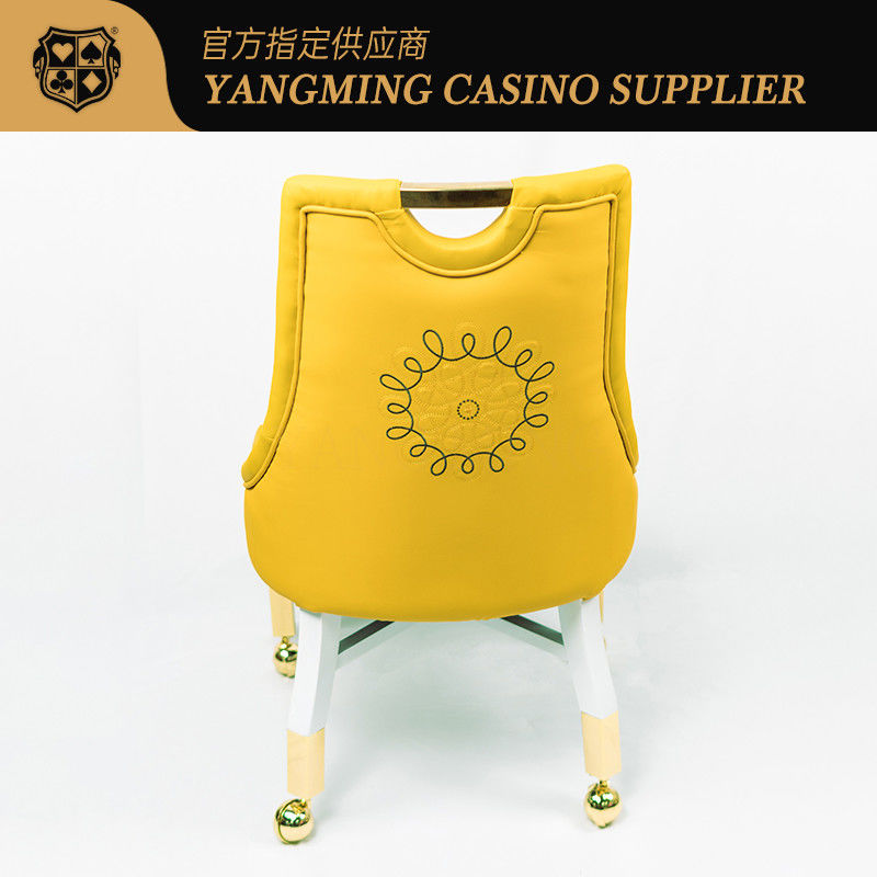Qualità Sedie da casinò personalizzate in pelle in legno massello Sedie da casinò con ruote d'oro fabbrica