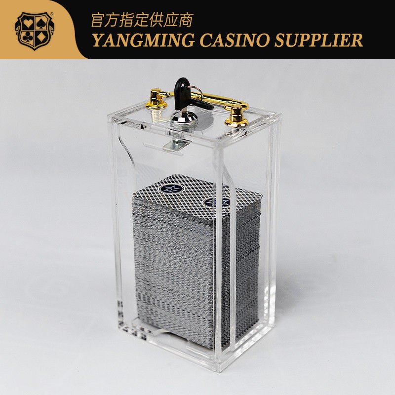 Kwaliteit Volledig Transparante 8 Dekken Kaarten Box Baccarat Poker Tafel Spel Acryl Verdikt Met Slot fabriek