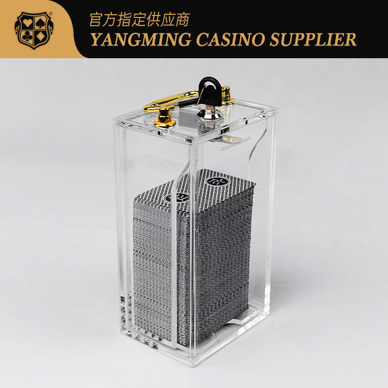 Quality 8 Decks Of Transparent Cards Sending Box With Lock Baccarat Gambling Poker Table Games factory