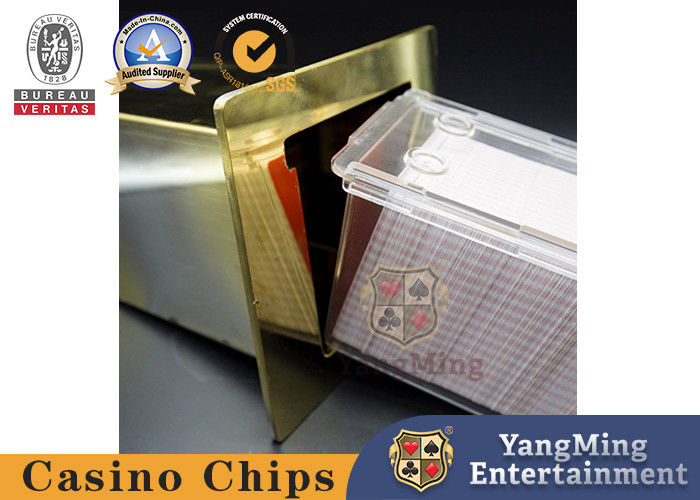 Quality Stainless Steel Poker Tray 8 Deck Cards Table Gift Box Casino Poker Table Playing Card Holder factory