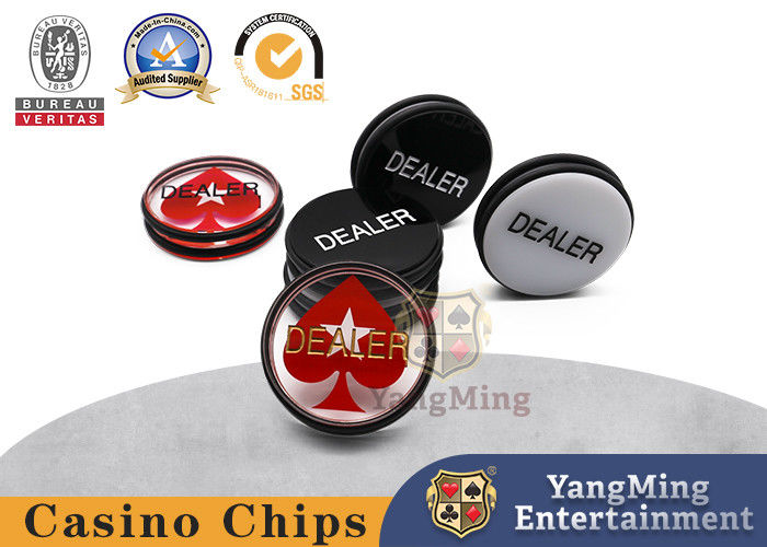 Calidad Texas Hold echado a un lado doble ellos póker de cobre amarillo Chip Card Games del metal de Casino Dealer Button del guardia de la tarjeta fábrica