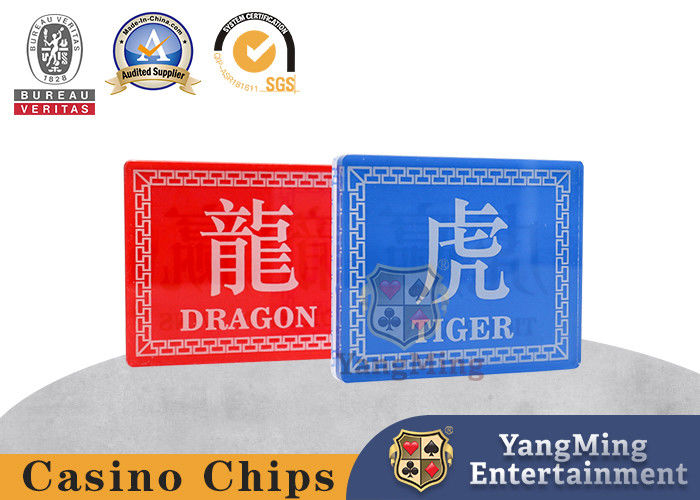 Calidad Dragon Tiger Juegos de azar Casino Tarjetas de mesa Acrílico Impreso botón del distribuidor Desmontable Casino Baccarat Banco fábrica