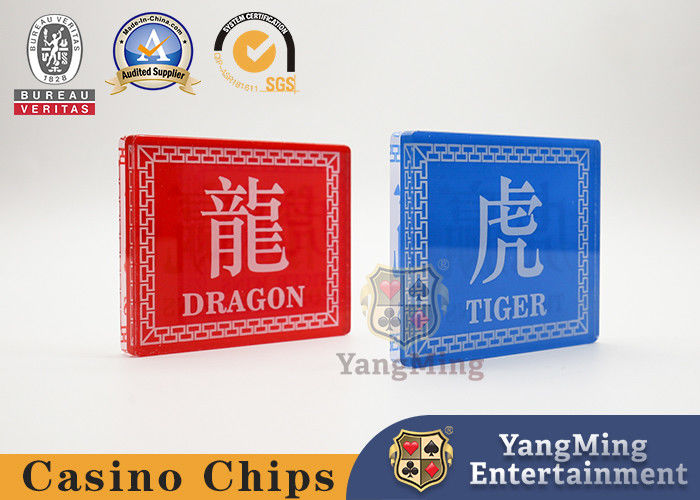 Calidad Dragon Tiger Juegos de azar Casino Tarjetas de mesa Acrílico Impreso botón del distribuidor Desmontable Casino Baccarat Banco fábrica