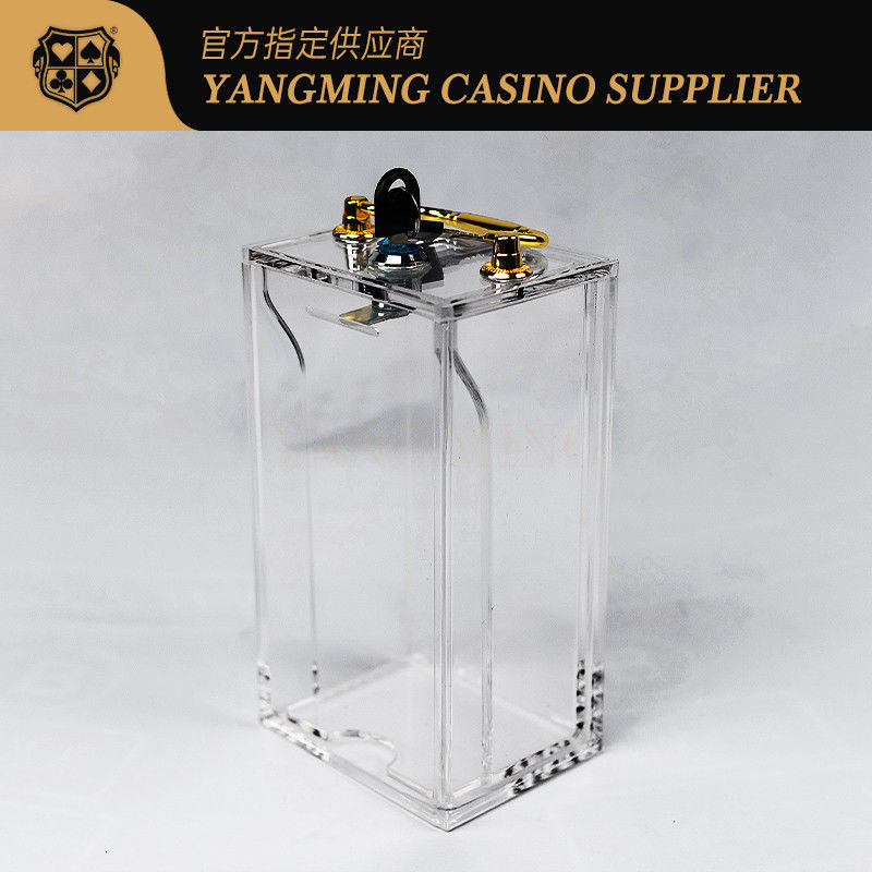 Kalite 8 Çift Şeffaf Akrilik Kilitli Taşınabilir Baccarat Texas Hold'em Kart Kutusu fabrika