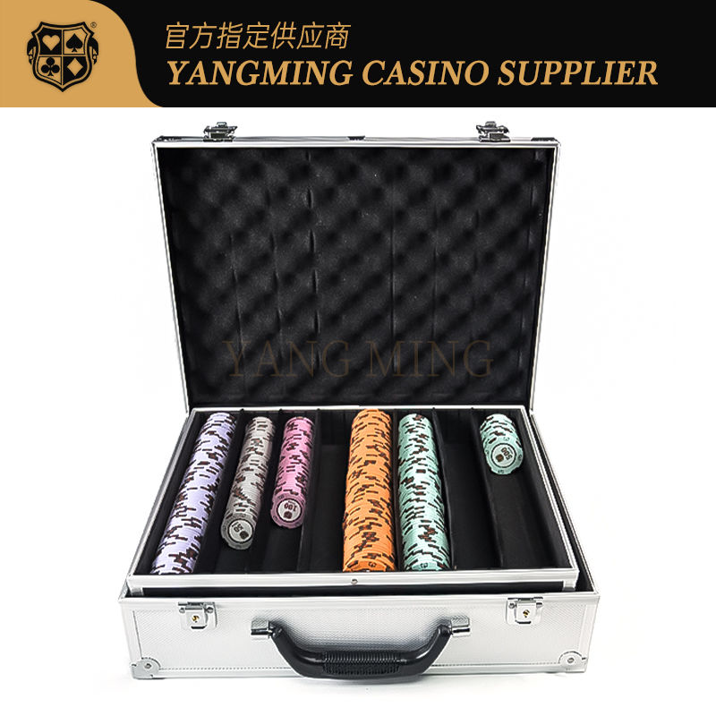 Kualitas Set Chip Poker Dengan Kotak Chip Pengunci Kotak Chip Aluminium Perak Aksesori Kasino pabrik