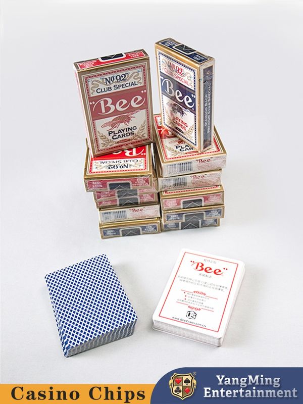 Jakość Czerwony i niebieski pszczoły wzór z tyłu 310 gramów pulpy papieru anty-widzenia przez i kartki notaty, zdejmij farbę, aby chronić karty od wilgoci kolorowe opakowania pudełka fabryka