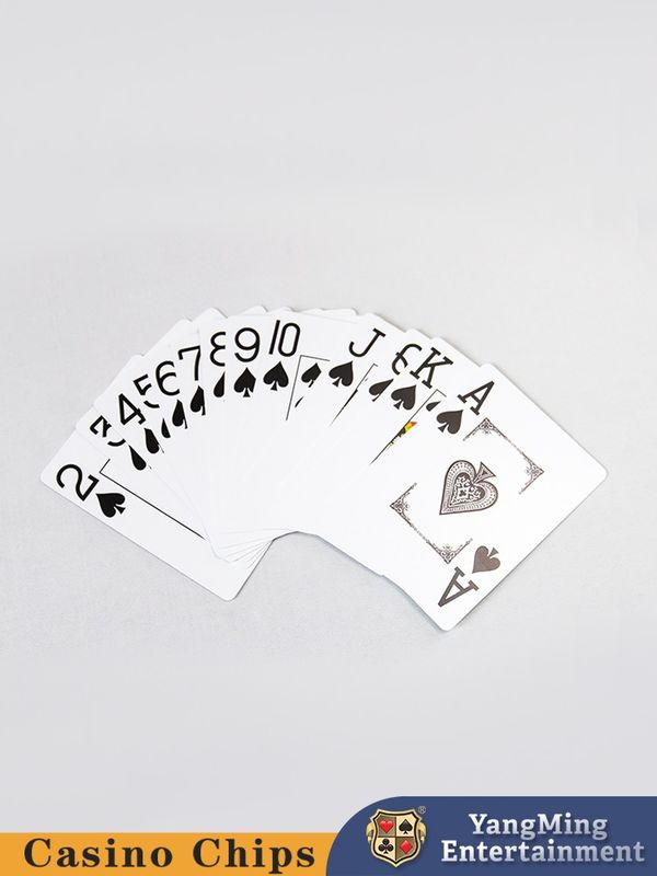 Qualità Rivestimento opaco per giochi di Texas Hold'Em Anti-impronte digitali Anti-slid Smooth Shuffling PVC Materiale di plastica Grande stampa 280 grammi Scatole nere carte da gioco. fabbrica