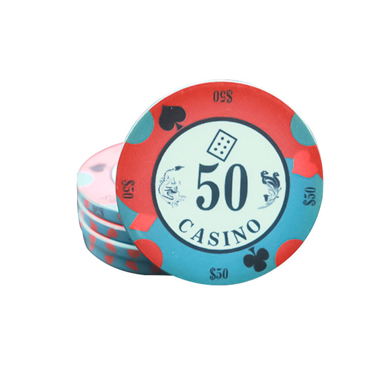 Qualität Benutzerdefiniertes Logo Texas Hold'em Anti-Fälschungs-Ton-Poker-Karten Keramik-Chips Casino Texas Schach Mahjong Raum Fabrik