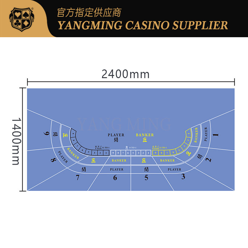Qualität Premium-rot gedruckte wasserdichte Spielmatte mit kombinierten Baccarat / Texas Poker Casino Layouts Fabrik