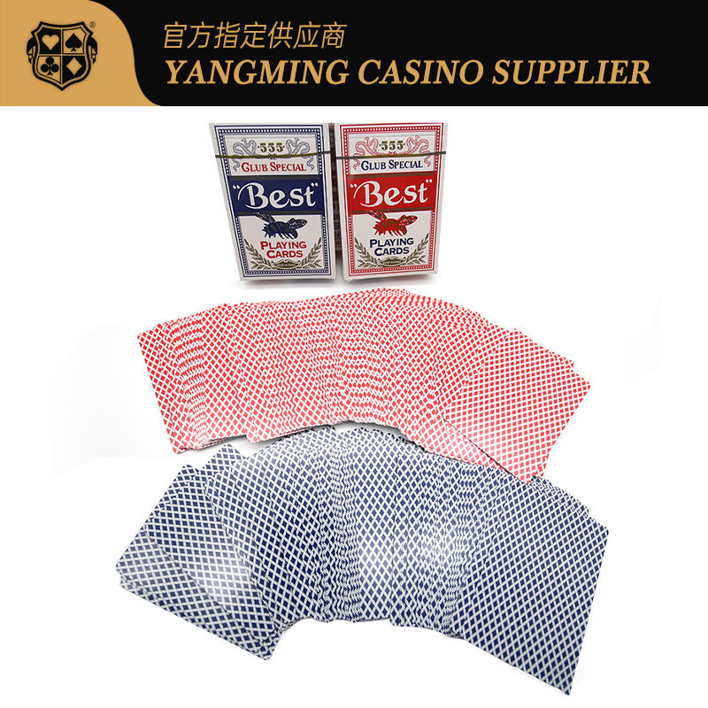 Qualität Hochwertige blaue Kern-Pokerkarten Texas 280g Rot Blau Baccarat Club Pokerspielkarten Fabrik