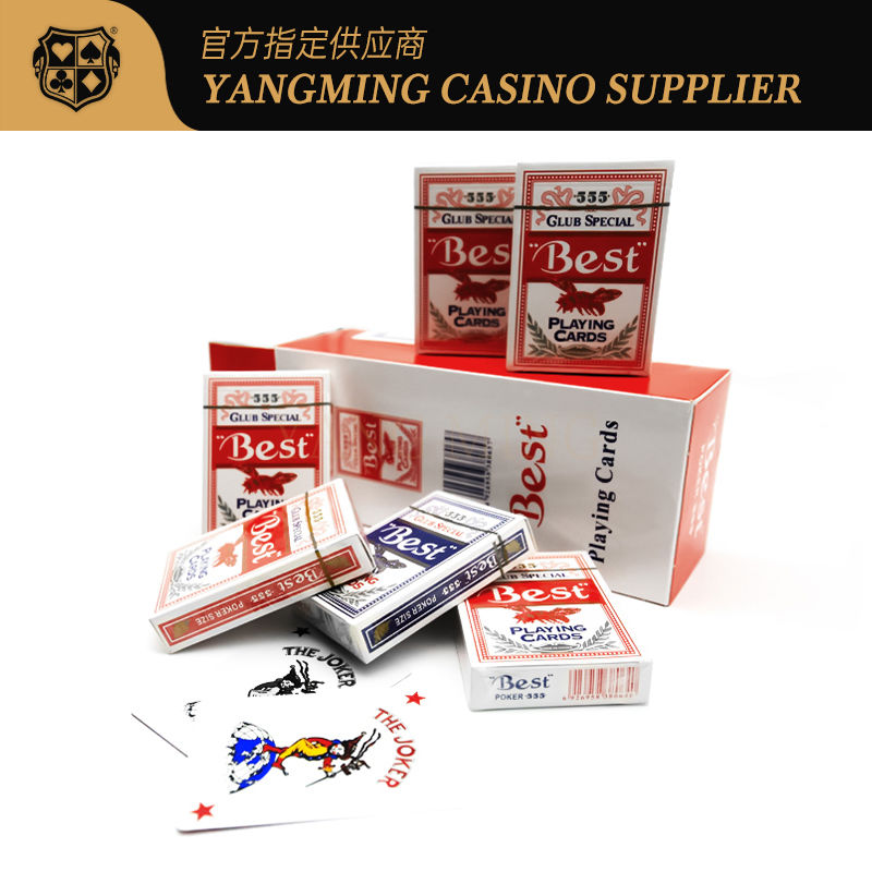 Kualitas Professional Merah Biru 280g Biru Core Poker Kartu Texas Baccarat Club Poker Game Kartu pabrik