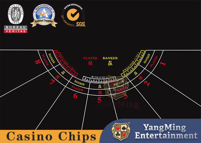 Quality Semi-Circular Baccarat 8 Players No 4 Game Professional Waterproof Tablecloth In Stock Texas Hold'Em Dragon Tiger Layout factory