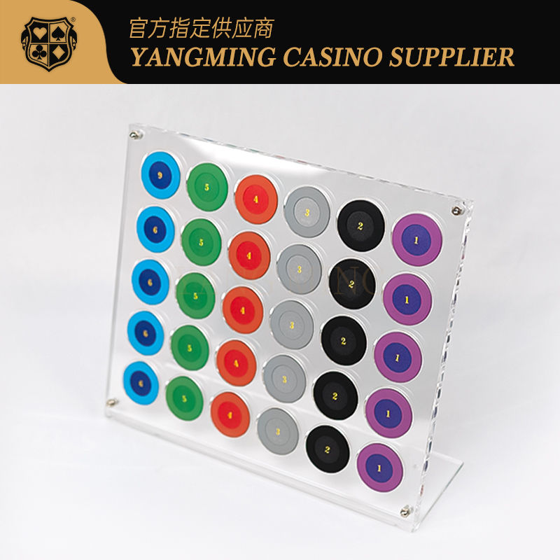 Kalite Yepyeni Tamamen Şeffaf 30 Parça Poker Çip Rafı Yuvarlak Çip Casino Masası Çip Rafı fabrika