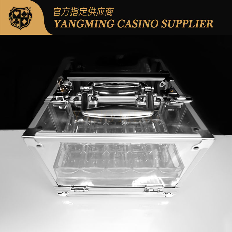 Qualité Mallette professionnelle de jetons de poker en acrylique, 600 pièces, support de jetons de casino avec 6 plateaux usine