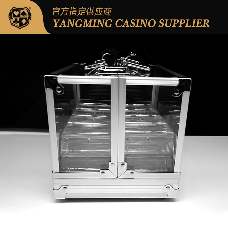 Qualité Mallette professionnelle de jetons de poker en acrylique, 600 pièces, support de jetons de casino avec 6 plateaux usine